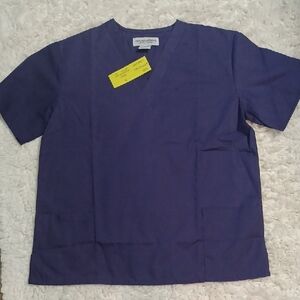 New NATURAL UNIFORMS COMFORT Purple Scrub Top Size M